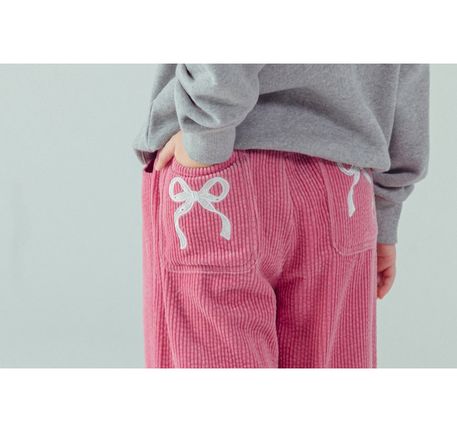 I LOVE J Corduroy ribbon back pants