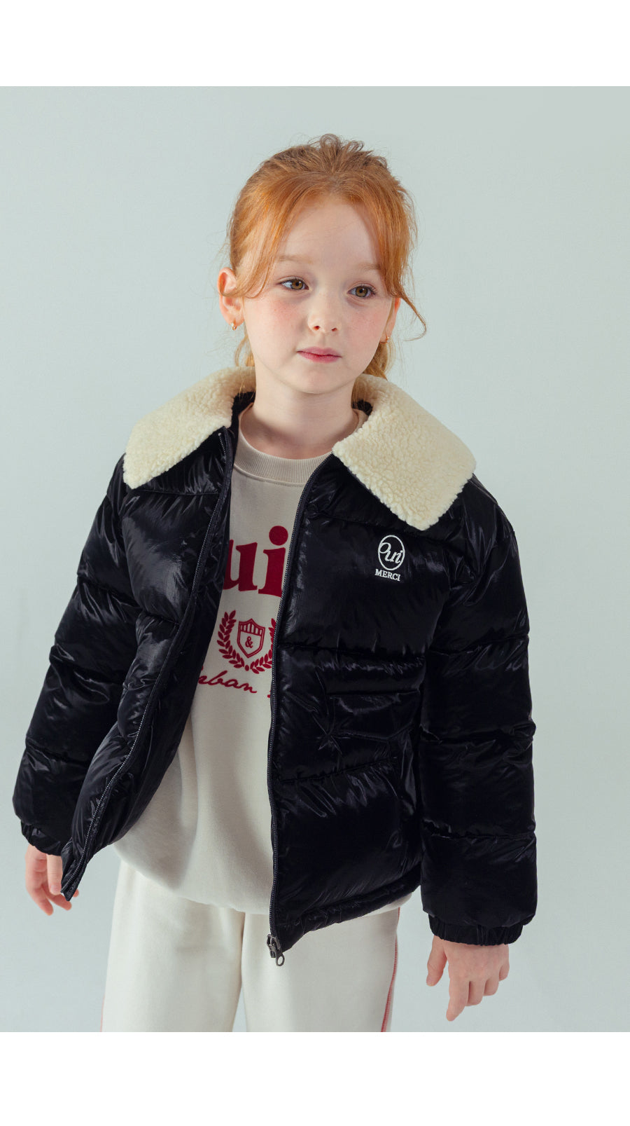 I LOVE J Fur collar solarball padding jacket