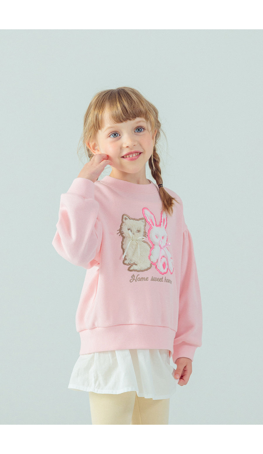 I LOVE J Cat & rabbit fleece mtm