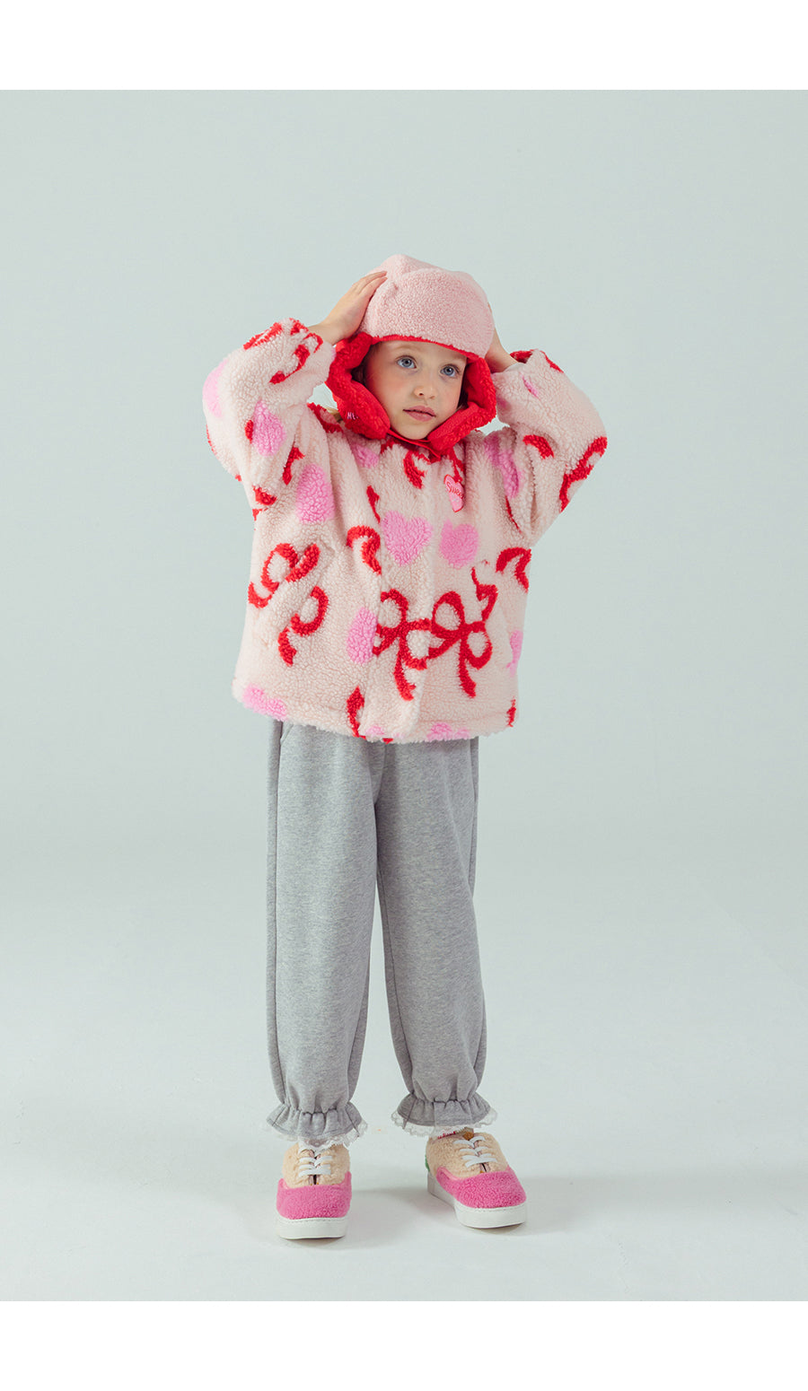 I LOVE J Ribbon dumble zip up jacket