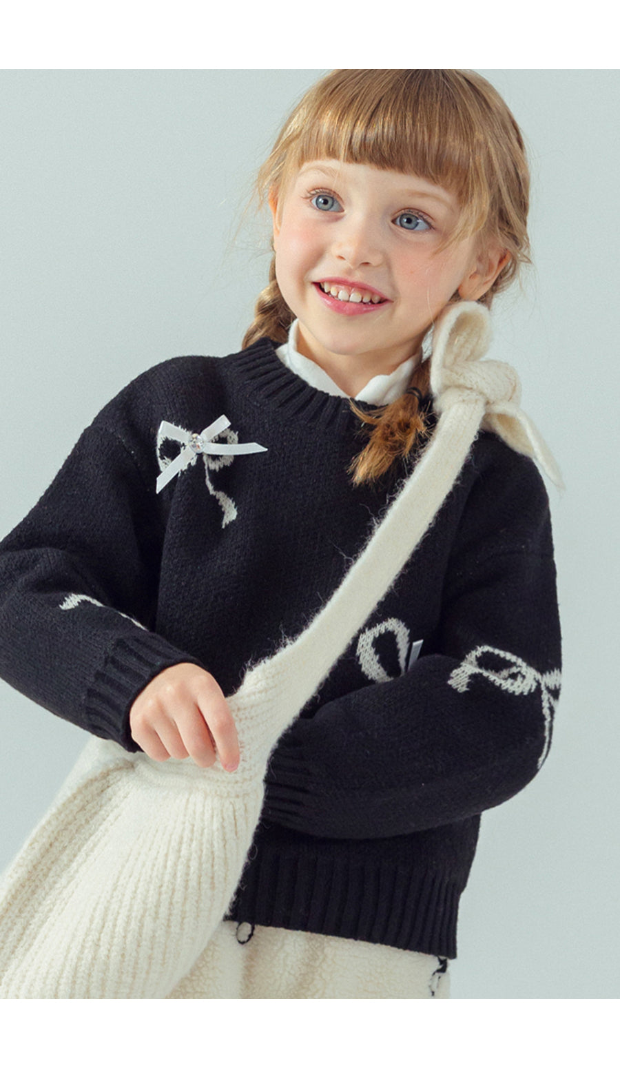 I LOVE J Ribbon short knit top