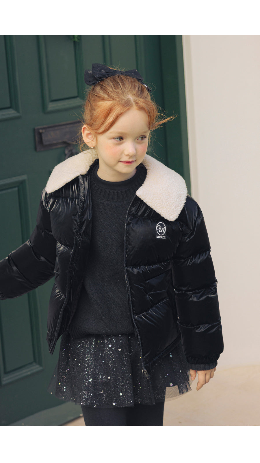 I LOVE J Fur collar solarball padding jacket