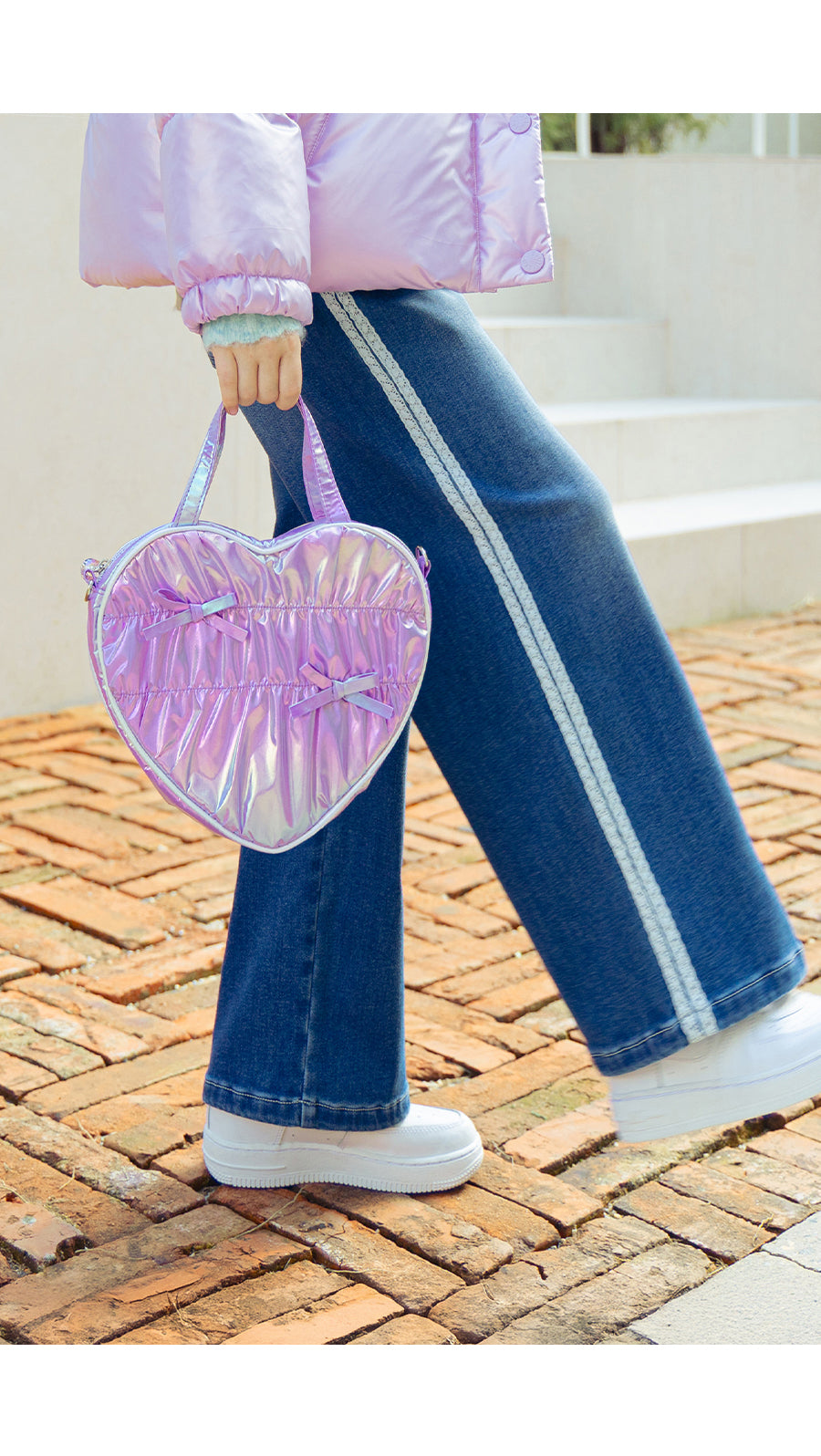 I LOVE J Lace denim wide pants