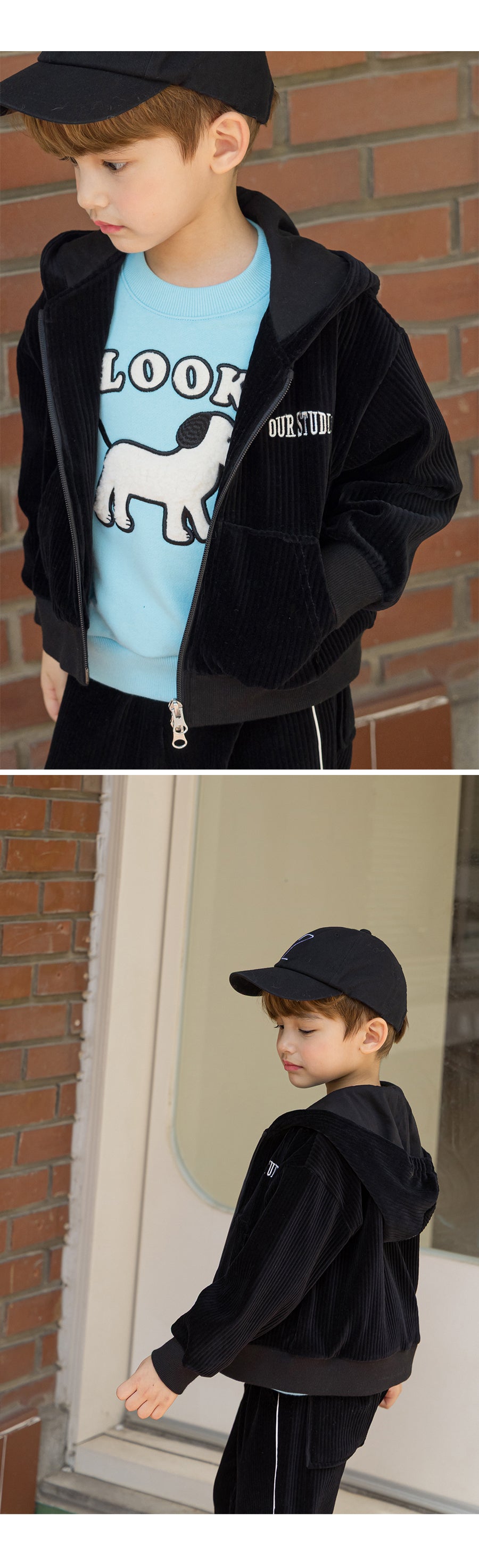 I LOVE J My studio velour hoodie zip-up