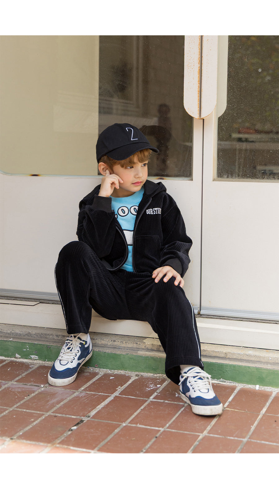 I LOVE J My studio velour hoodie zip-up