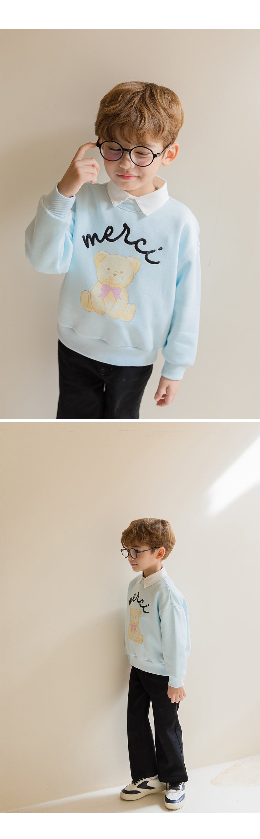 I LOVE J Ribbon bear fleece mtm