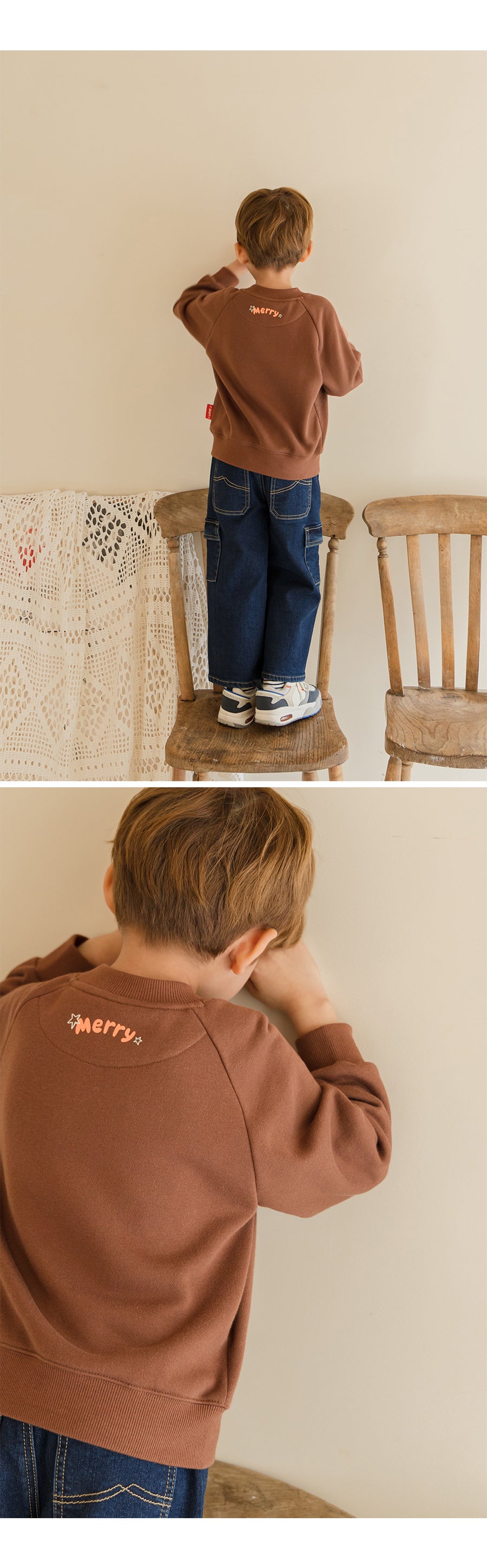 I LOVE J Merry snowman fleece mtm(Brown)