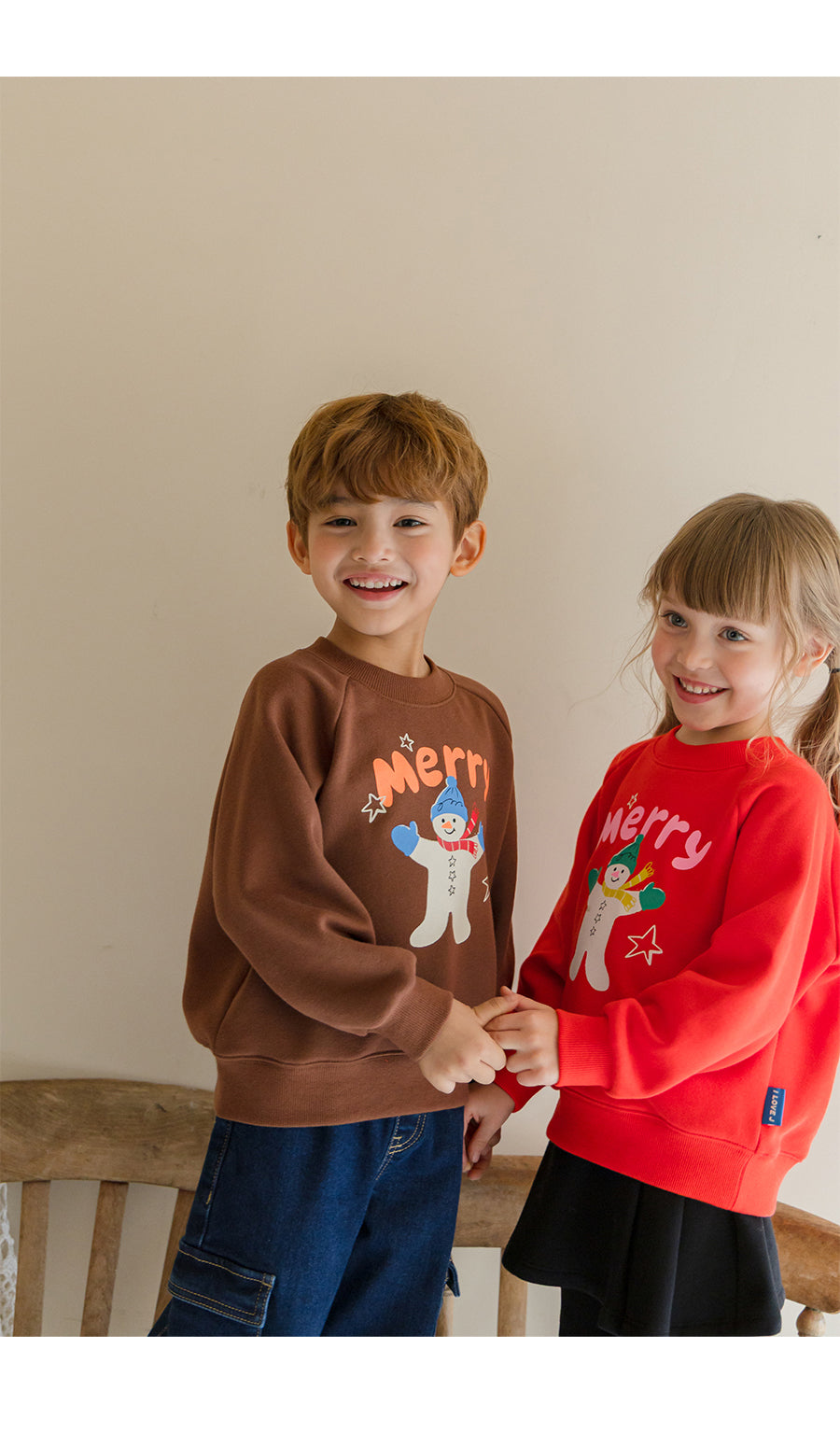 I LOVE J Merry snowman fleece mtm(red)