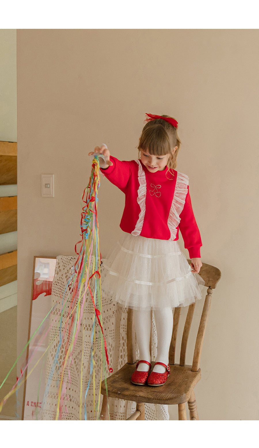 I LOVE J Net frill mtm (Fleece inside)