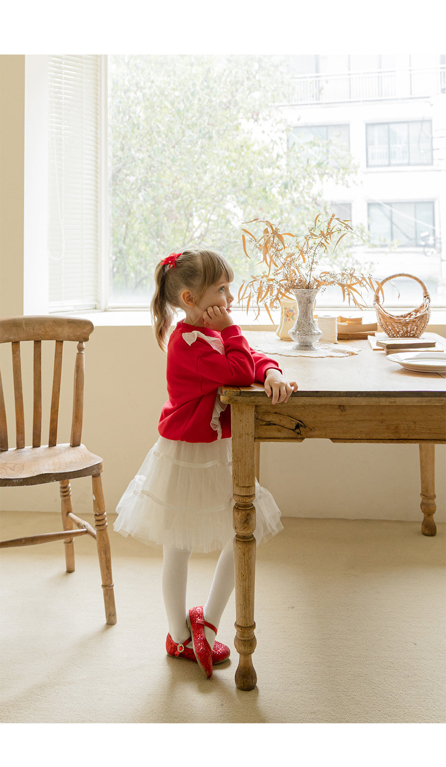 I LOVE J Net frill mtm (Fleece inside)