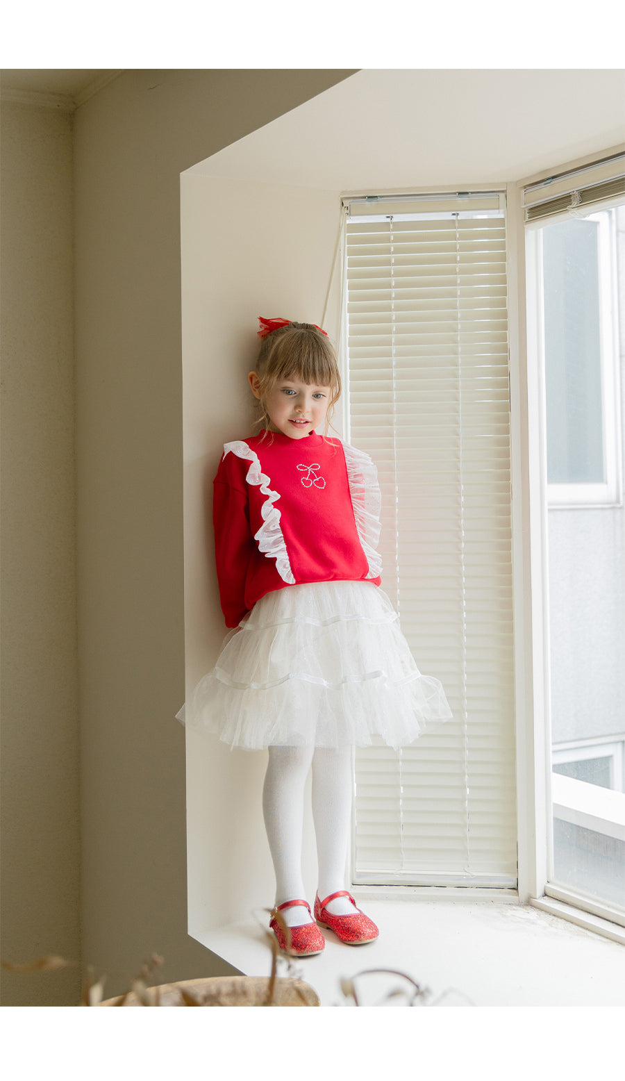 I LOVE J Net frill mtm (Fleece inside)