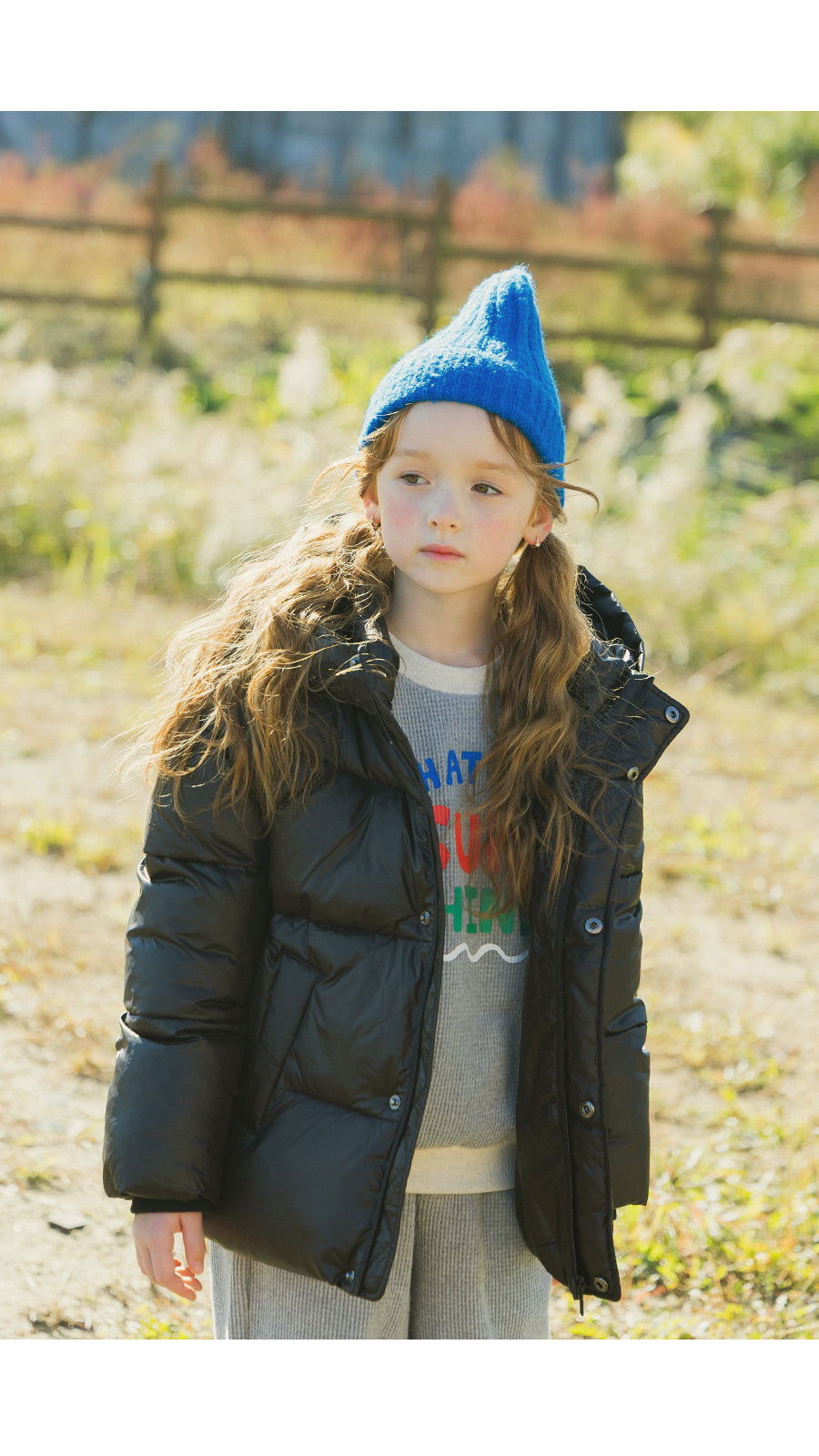 I LOVE J Oui merci solarball padding hoodie jacket