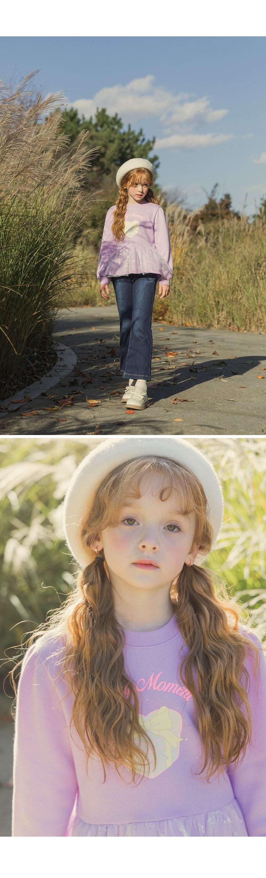 I LOVE J Moment ribbon frill fleece top