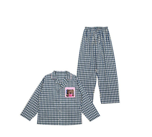 BEBEBEBE BE JUNIOR Pre Fall Bej check pajama SET