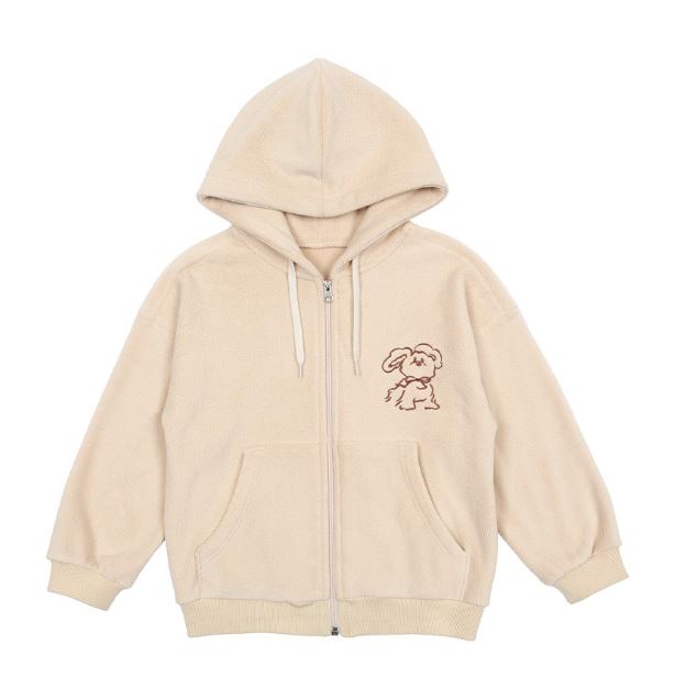BEBEBEBE HOLIDAY  Puppy zip-up hoodie (BEIGE)