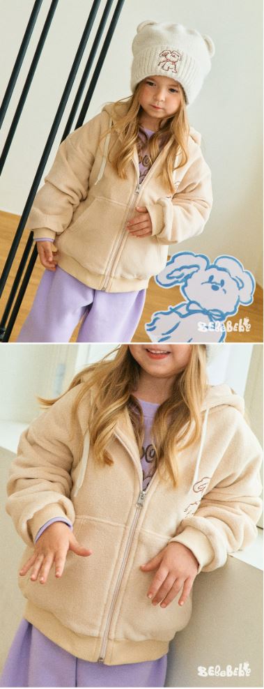 BEBEBEBE HOLIDAY  Puppy zip-up hoodie (BEIGE)