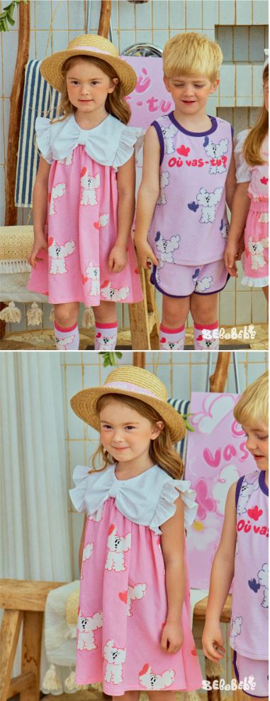BEBEBEBE 1st summer pre order Butterfly cat ribbon dress (PINK)
