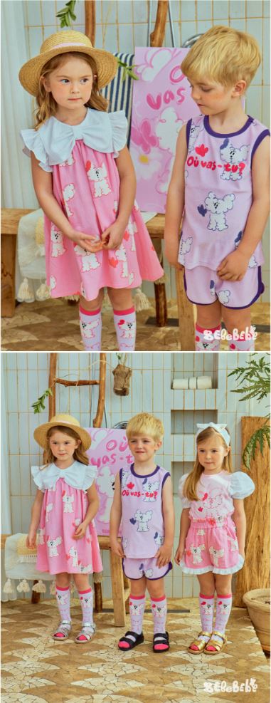 BEBEBEBE 1st summer pre order Butterfly cat ribbon dress (PINK)