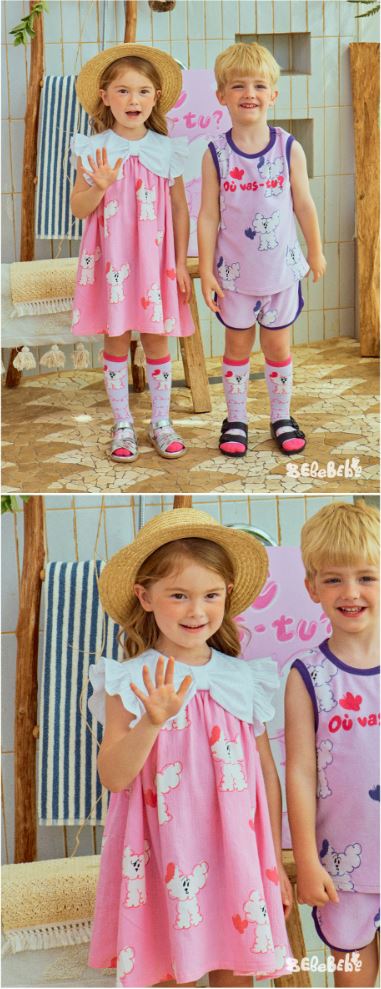 BEBEBEBE 1st summer pre order Butterfly cat ribbon dress (PINK)