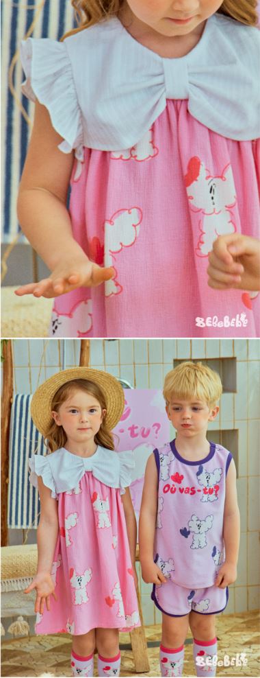 BEBEBEBE 1st summer pre order Butterfly cat ribbon dress (PINK)
