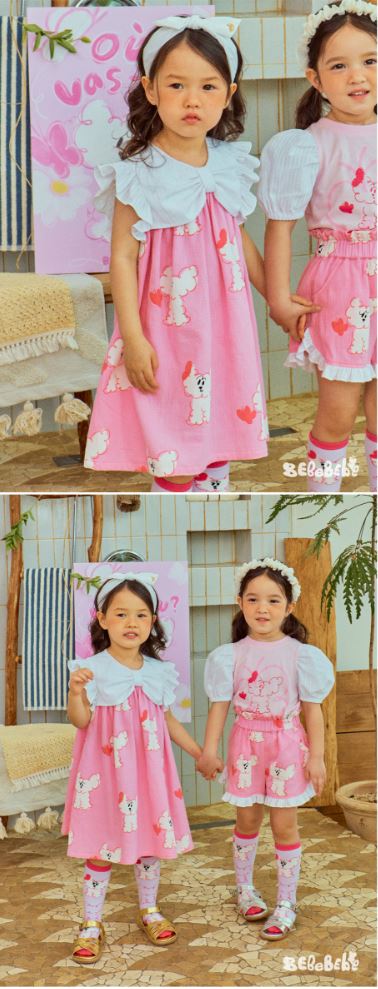 BEBEBEBE 1st summer pre order Butterfly cat ribbon dress (PINK)