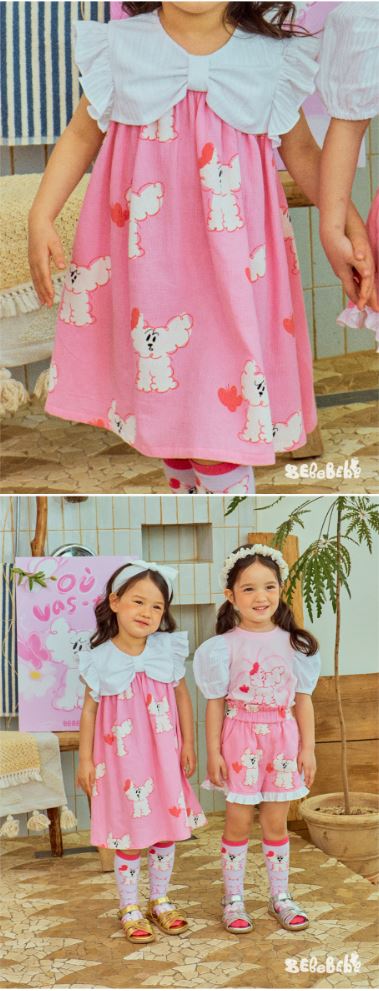 BEBEBEBE 1st summer pre order Butterfly cat ribbon dress (PINK)