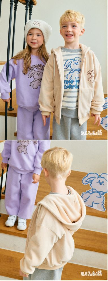 BEBEBEBE HOLIDAY  Puppy zip-up hoodie (BEIGE)