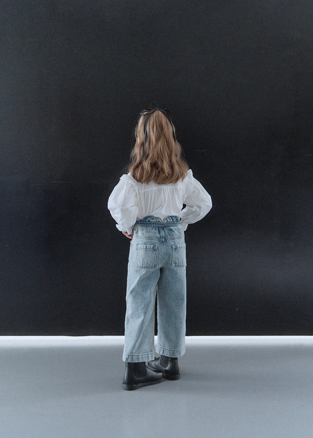 ROANJANE flower powder denim pants