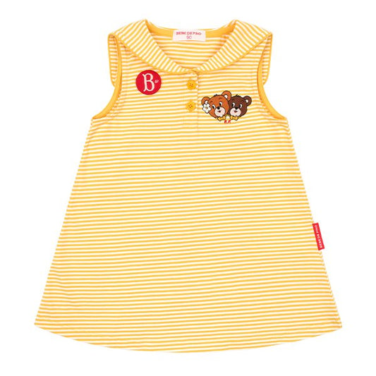 BEBE DE PINO Honey bear baby stripe sleeveless dress