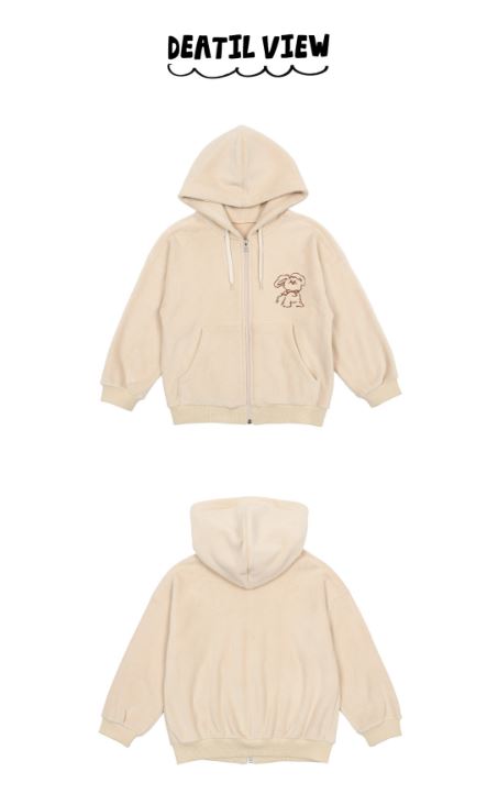 BEBEBEBE HOLIDAY  Puppy zip-up hoodie (BEIGE)