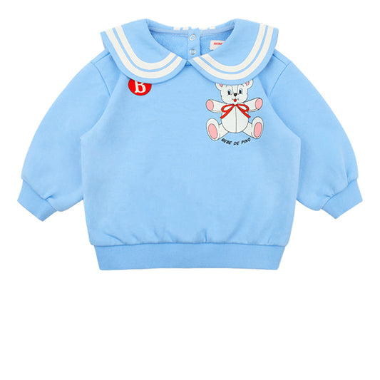 BEBE DE PINO Ribbon bear baby collar sweatshirts