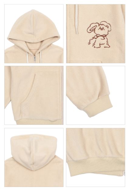 BEBEBEBE HOLIDAY  Puppy zip-up hoodie (BEIGE)