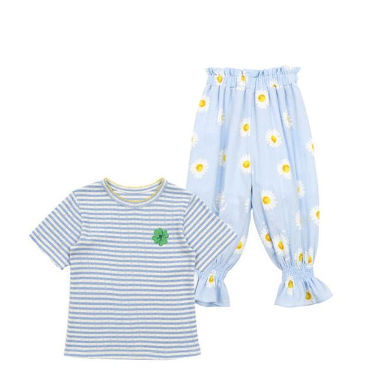 BEBEBEBE  Lucky clover t-shirt + daisy pants SET