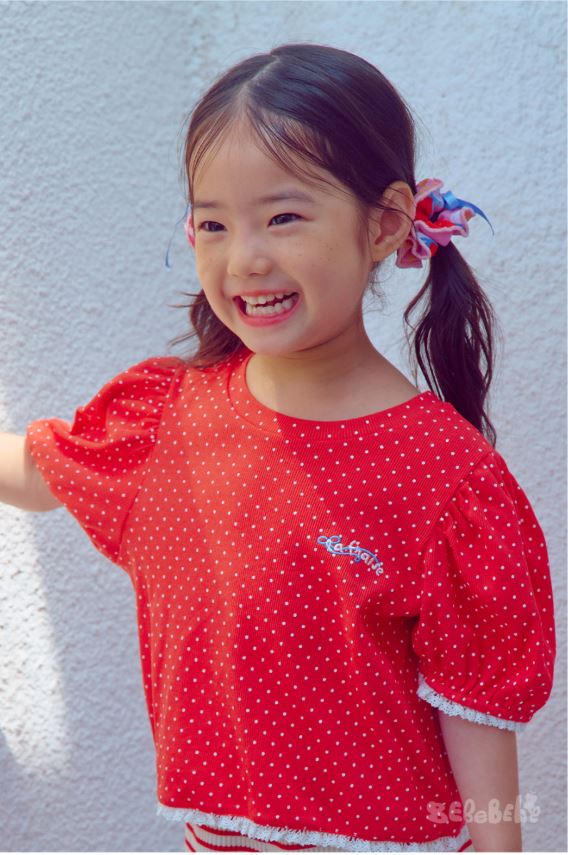 BEBEBEBE SUMMER strawberry ice cream scrunch 2pc set