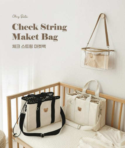 CHEZBEBE Check String Market Bag