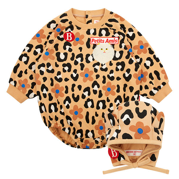 BEBE DE PINO All over leopard baby bodysuit set