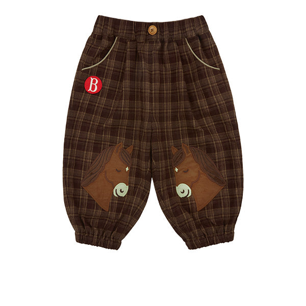 BEBE DE PINO Pony baby plannel check pants