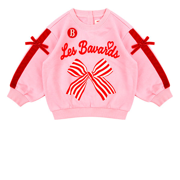 BEBE DE PINO Stripe ribbon baby sweatshirt