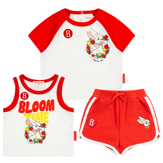 BEBE DE PINO Blooming rabbit baby loungewear set