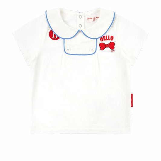 BEBE DE PINO Hello ribbon baby collar tee