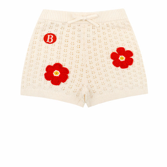 BEBE DE PINO Groovy flower crochet short pants