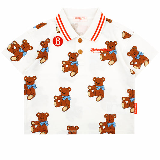BEBE DE PINO All over rosie bear yoko collar tee