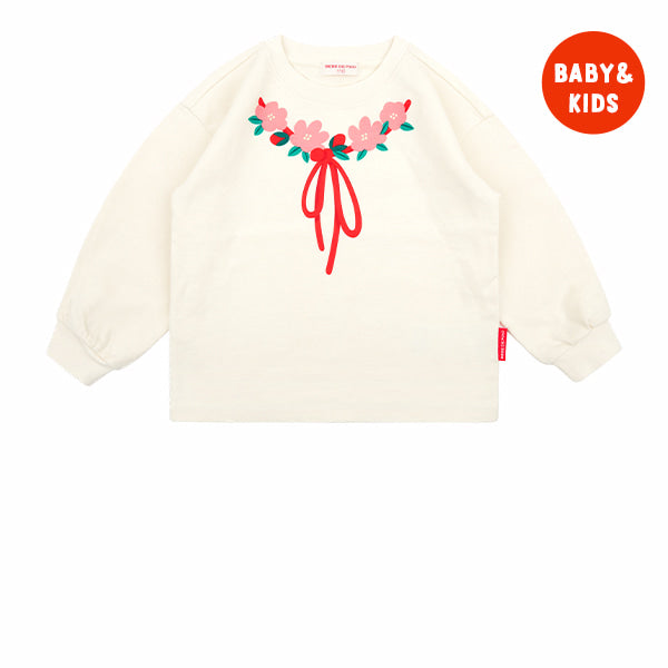 BEBE DE PINO Flower garland long sleeve tee
