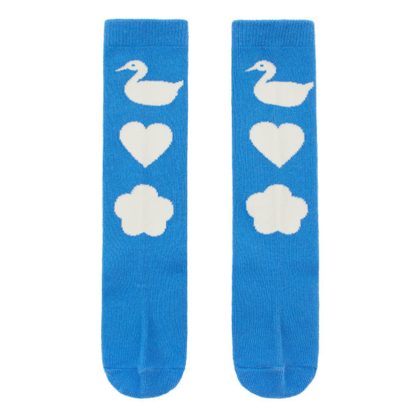 BEBE DE PINO Blue duck knee socks