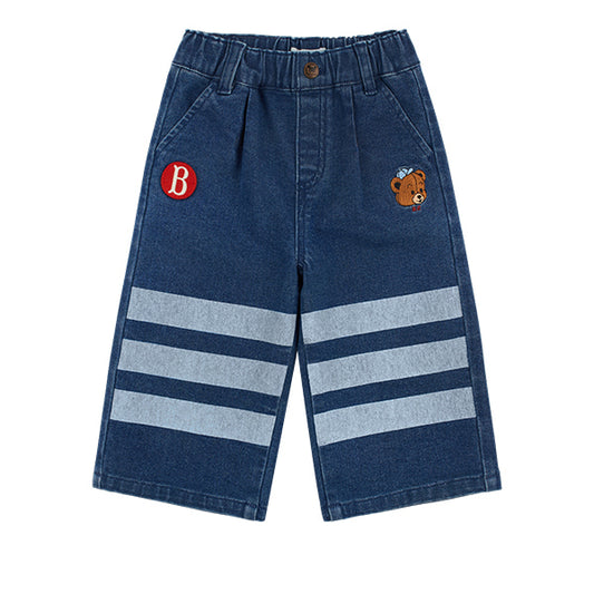 BEBE DE PINO Play bear baby tipping denim pants