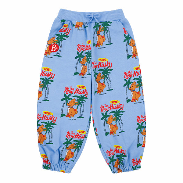 BEBE DE PINO 	All over hawaiian puppy sweatpants