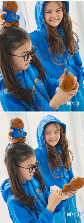 BEBEBEBE BE JUNIOR Pre Fall BEbear face hoodie