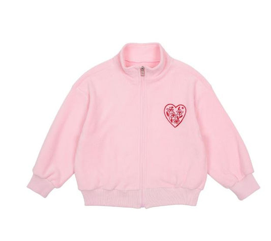 BEBEBEBE HOLIDAY Flower heart zip-up (PINK)