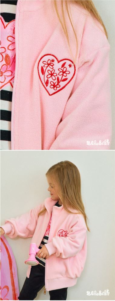 BEBEBEBE HOLIDAY Flower heart zip-up (PINK)