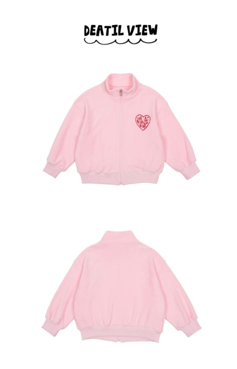 BEBEBEBE HOLIDAY Flower heart zip-up (PINK)